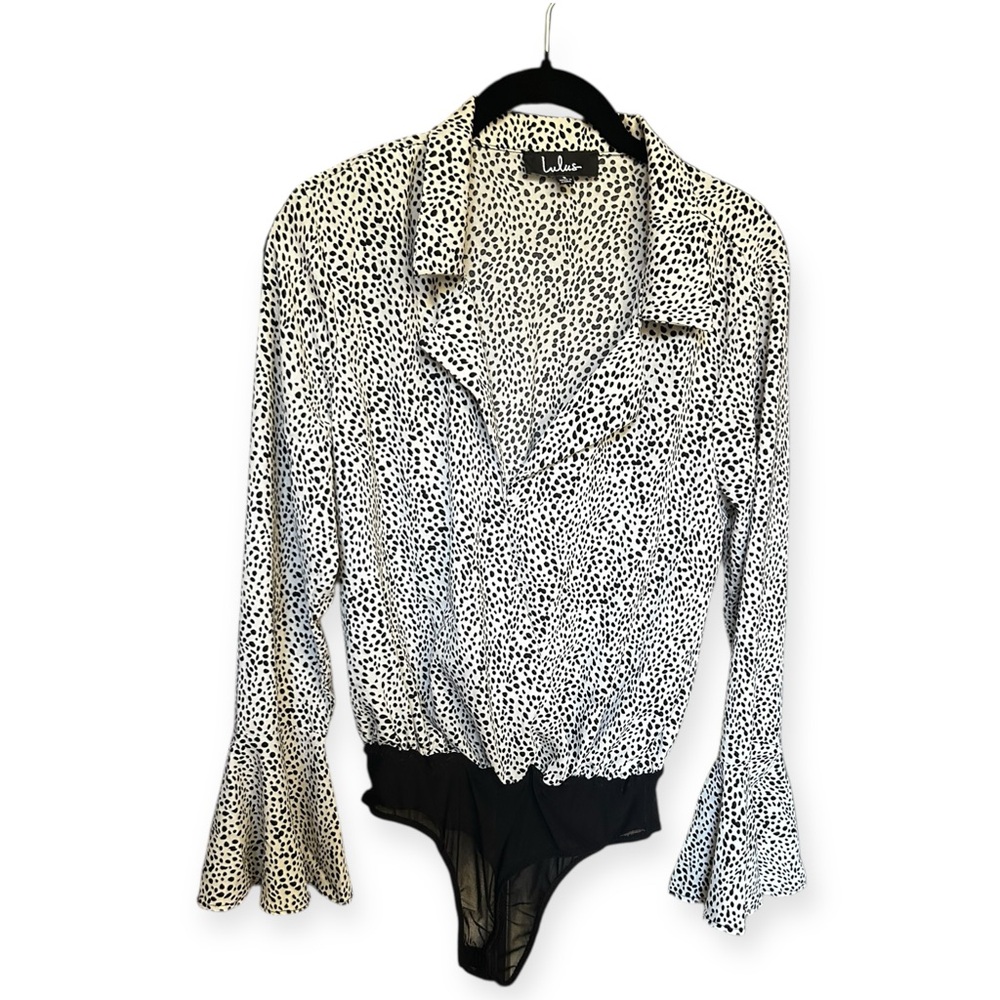 Lulus Always Lovely Polkadot Bodysuit Top